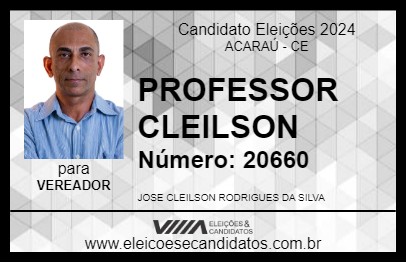 Candidato PROFESSOR CLEILSON 2024 - ACARAÚ - Eleições