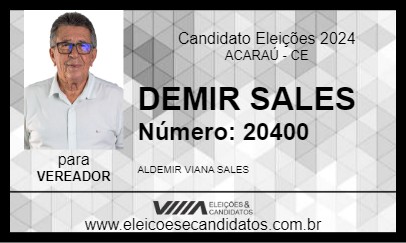 Candidato DEMIR SALES 2024 - ACARAÚ - Eleições