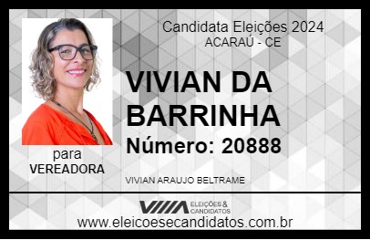 Candidato VIVIAN DA BARRINHA 2024 - ACARAÚ - Eleições