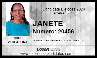 Candidato JANETE 2024 - ACARAÚ - Eleições