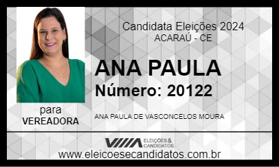 Candidato ANA PAULA 2024 - ACARAÚ - Eleições