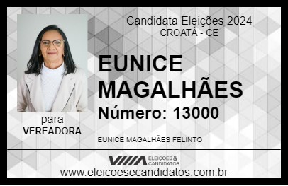 Candidato EUNICE MAGALHÃES 2024 - CROATÁ - Eleições