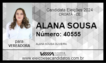 Candidato ALANA SOUSA 2024 - CROATÁ - Eleições