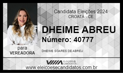 Candidato DHEIME ABREU 2024 - CROATÁ - Eleições