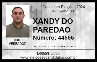 Candidato XANDY DO PAREDAO 2024 - IRAUÇUBA - Eleições