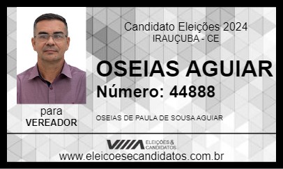 Candidato OSEIAS AGUIAR 2024 - IRAUÇUBA - Eleições