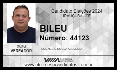 Candidato BILEU 2024 - IRAUÇUBA - Eleições