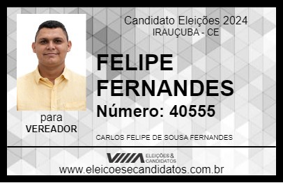 Candidato FELIPE FERNANDES 2024 - IRAUÇUBA - Eleições