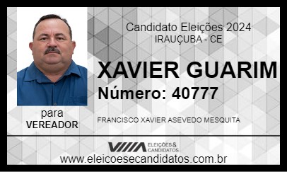 Candidato XAVIER GUARIM 2024 - IRAUÇUBA - Eleições