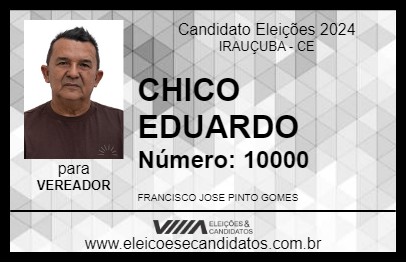 Candidato CHICO EDUARDO 2024 - IRAUÇUBA - Eleições