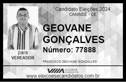 Candidato GEOVANE GONÇALVES 2024 - CANINDÉ - Eleições