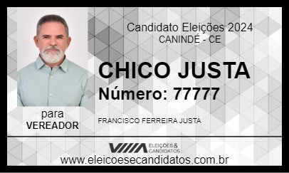 Candidato CHICO JUSTA 2024 - CANINDÉ - Eleições