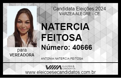 Candidato NATERCIA FEITOSA 2024 - VÁRZEA ALEGRE - Eleições