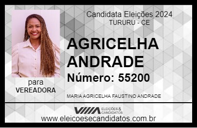 Candidato AGRICELHA ANDRADE 2024 - TURURU - Eleições