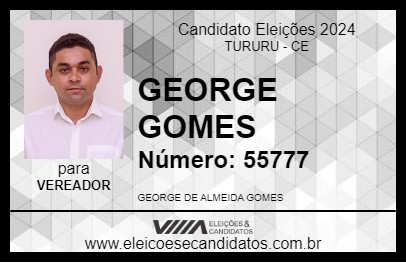 Candidato GEORGE GOMES 2024 - TURURU - Eleições