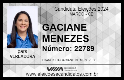 Candidato GACIANE MENEZES 2024 - MARCO - Eleições