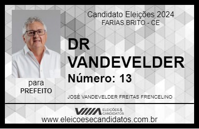 Candidato DR VANDEVELDER 2024 - FARIAS BRITO - Eleições