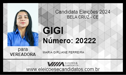 Candidato GIGI 2024 - BELA CRUZ - Eleições