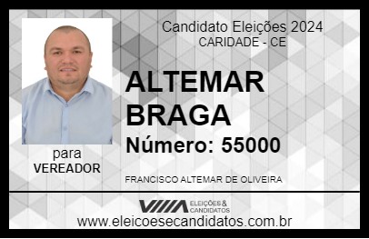 Candidato ALTEMAR BRAGA 2024 - CARIDADE - Eleições