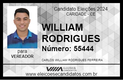 Candidato WILLIAM RODRIGUES 2024 - CARIDADE - Eleições