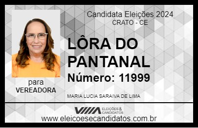 Candidato LÔRA DO PANTANAL 2024 - CRATO - Eleições