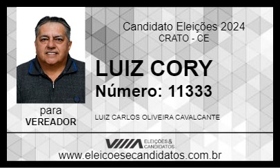 Candidato LUIZ CORY 2024 - CRATO - Eleições