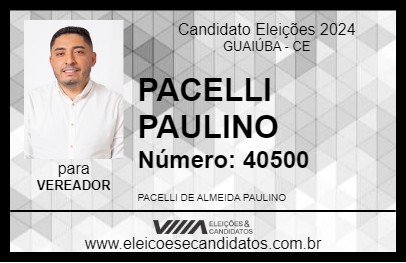 Candidato PACELLI PAULINO  2024 - GUAIÚBA - Eleições