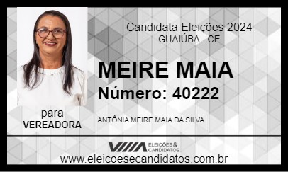 Candidato MEIRE MAIA  2024 - GUAIÚBA - Eleições