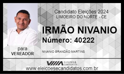 Candidato IRMÃO NIVANIO 2024 - LIMOEIRO DO NORTE - Eleições