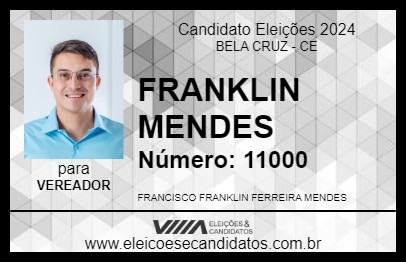 Candidato FRANKLIN MENDES 2024 - BELA CRUZ - Eleições