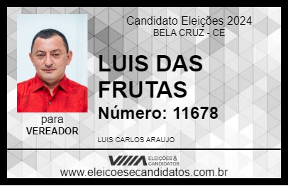 Candidato LUIS DAS FRUTAS 2024 - BELA CRUZ - Eleições