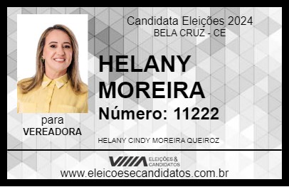 Candidato HELANY MOREIRA 2024 - BELA CRUZ - Eleições