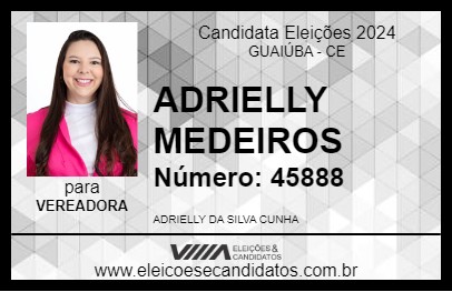 Candidato ADRIELLY MEDEIROS  2024 - GUAIÚBA - Eleições