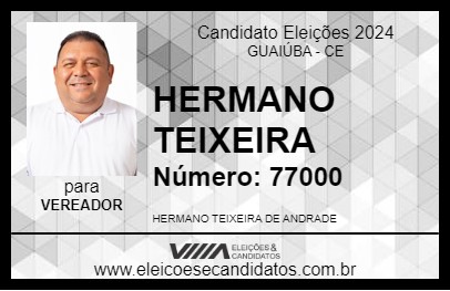 Candidato HERMANO TEIXEIRA 2024 - GUAIÚBA - Eleições