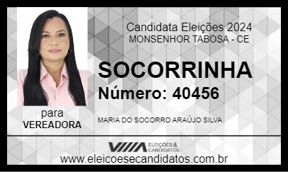 Candidato SOCORRINHA 2024 - MONSENHOR TABOSA - Eleições