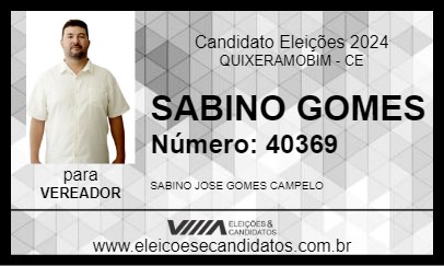 Candidato SABINO GOMES 2024 - QUIXERAMOBIM - Eleições