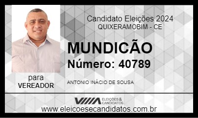 Candidato MUNDICÃO 2024 - QUIXERAMOBIM - Eleições