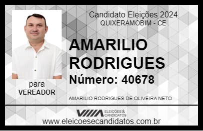 Candidato AMARILIO RODRIGUES 2024 - QUIXERAMOBIM - Eleições