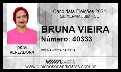 Candidato BRUNA VIEIRA 2024 - QUIXERAMOBIM - Eleições