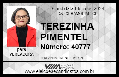 Candidato TEREZINHA PIMENTEL 2024 - QUIXERAMOBIM - Eleições