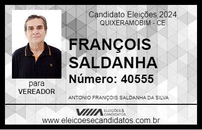 Candidato FRANÇOIS SALDANHA 2024 - QUIXERAMOBIM - Eleições