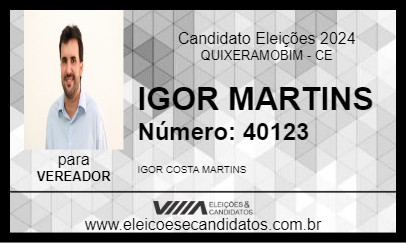 Candidato IGOR MARTINS 2024 - QUIXERAMOBIM - Eleições