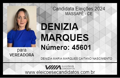 Candidato DENIZIA MARQUES 2024 - MASSAPÊ - Eleições