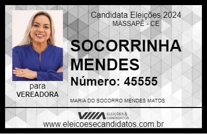 Candidato SOCORRINHA MENDES 2024 - MASSAPÊ - Eleições