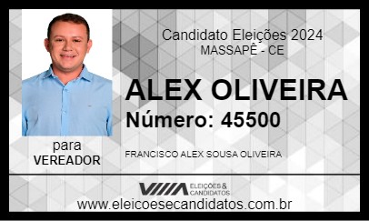 Candidato ALEX OLIVEIRA 2024 - MASSAPÊ - Eleições