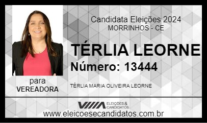 Candidato TÉRLIA  LEORNE 2024 - MORRINHOS - Eleições