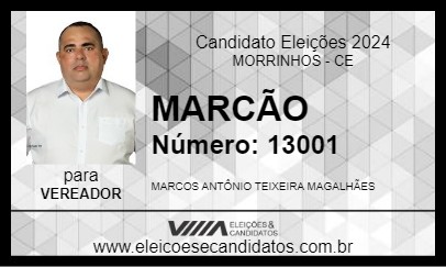 Candidato MARCÃO 2024 - MORRINHOS - Eleições