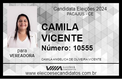 Candidato CAMILA VICENTE 2024 - PACAJUS - Eleições