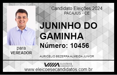 Candidato JUNINHO DO GAMINHA 2024 - PACAJUS - Eleições