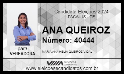 Candidato ANA QUEIROZ 2024 - PACAJUS - Eleições